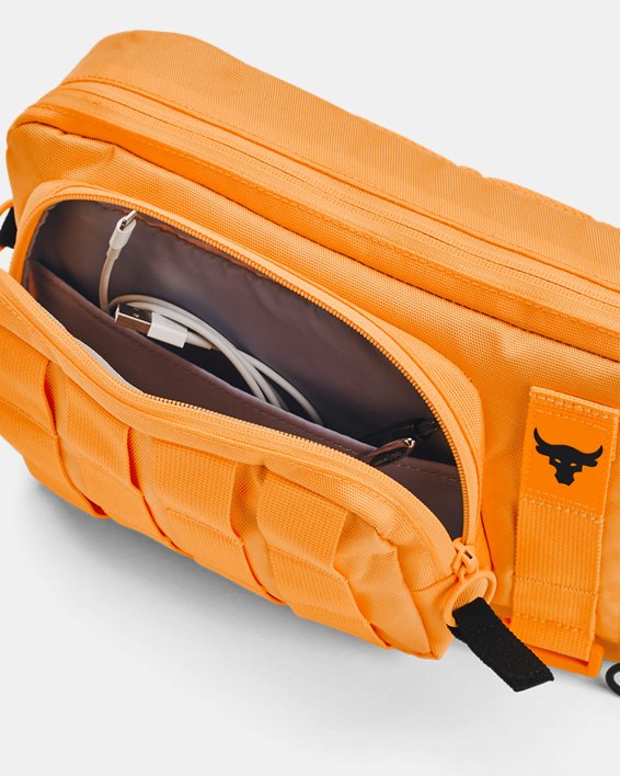 Unisex Project Rock Waist Bag, Orange, pdpMainDesktop image number 3